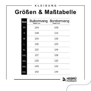 Maattabel vest 1160