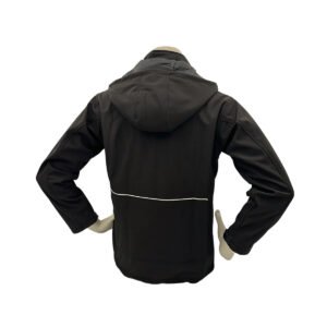 Softshell jas zwart met afneembare capuchonrear